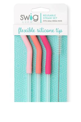 Swig Flexible Silicone Tip Reusable Straw Sets