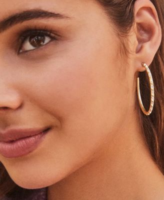 The Veronica Hoop Earrings in Iridescent Crystal