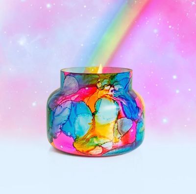 Volcano Rainbow Watercolor Jar Candle