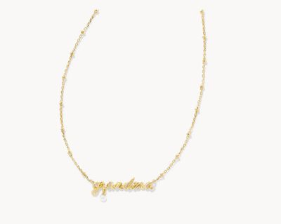 The Grandma Script White Pearl Necklace