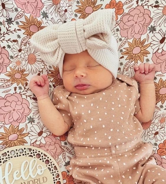 Waffle Knit Baby Bow Headband