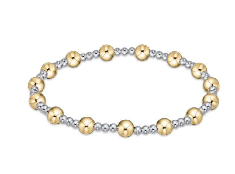 Classic Sincerity Pattern Bead Bracelet Mixed Metal