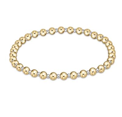 Classic Grateful Pattern Bead Bracelet Mixed Metal