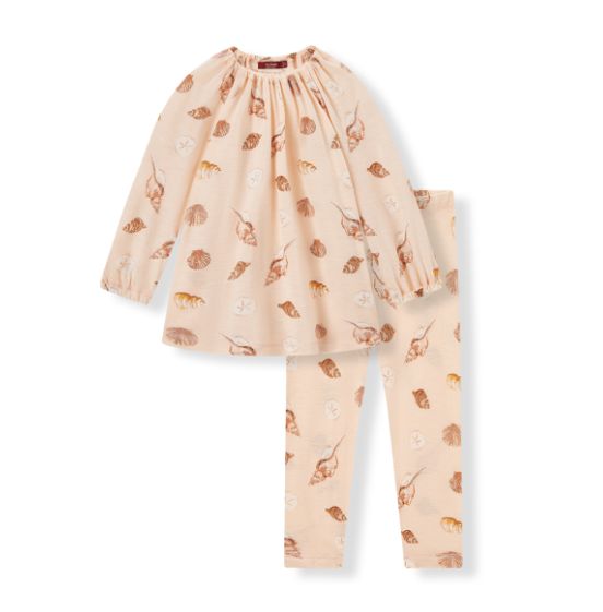 Bamboo Seashells Baby Dress &amp; Legging Set