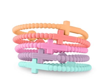 Jesus Cross Silicone Bracelet Orange