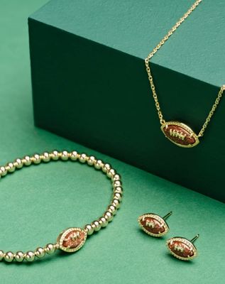 The Football Orange Goldstone Stretch Bracelet