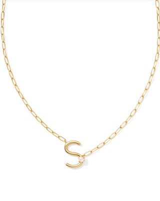 The Pearl Gold Letter Pendant Necklace