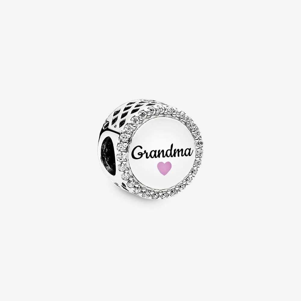 PANDORA™ Grandma with Pink Heart Button Charm