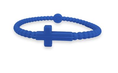 Jesus Cross Silicone Bracelet Royal Blue