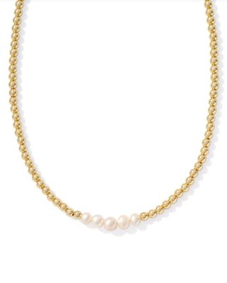 The Eve Beaded Strand White Pearl Necklace