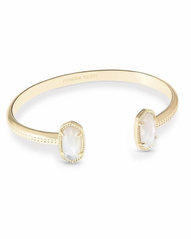 The Elton Cuff Bracelet Ivory Mother of Pearl Gold
