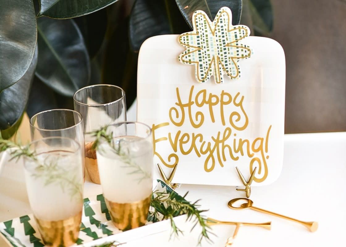 Happy Everything™ Mini Base | White Stripe Happy Everything 9.25&quot; Platter