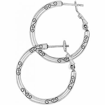 Small Earring Charm Hoops Silver