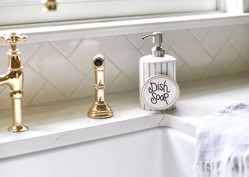 Happy Everything™ Mini Base | Stone Skinny Stripe Cylinder Soap Pump