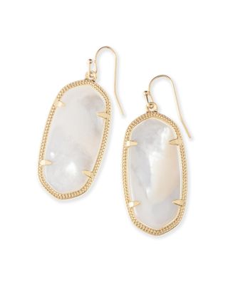 The Elle Drop Earrings in Ivory Mother of Pearl