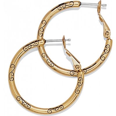 Small Gold Hoop Charm Earrings