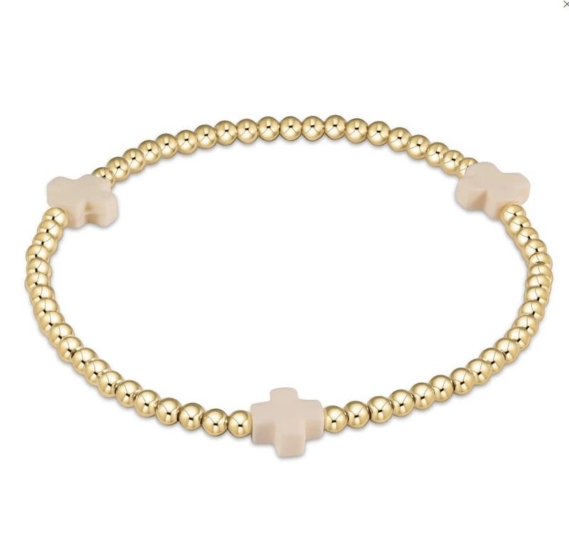 Enewton EXTENDS Signature Cross Gold Pattern 3mm Bead Bracelet