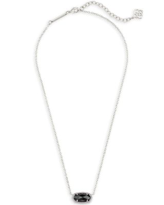 The Elisa Pendant Necklace in Black Opaque Glass