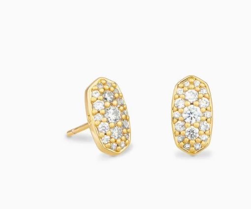 The Grayson Stud Earrings in White Crystal