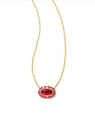 The Elisa Crystal Frame Pendant Gold