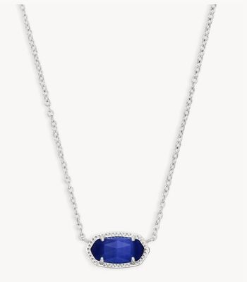 The Elisa Pendant Necklace in Cobalt Cats Eye
