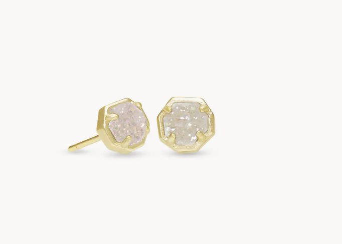 The Nola Stud Earring Gold Iridescent
