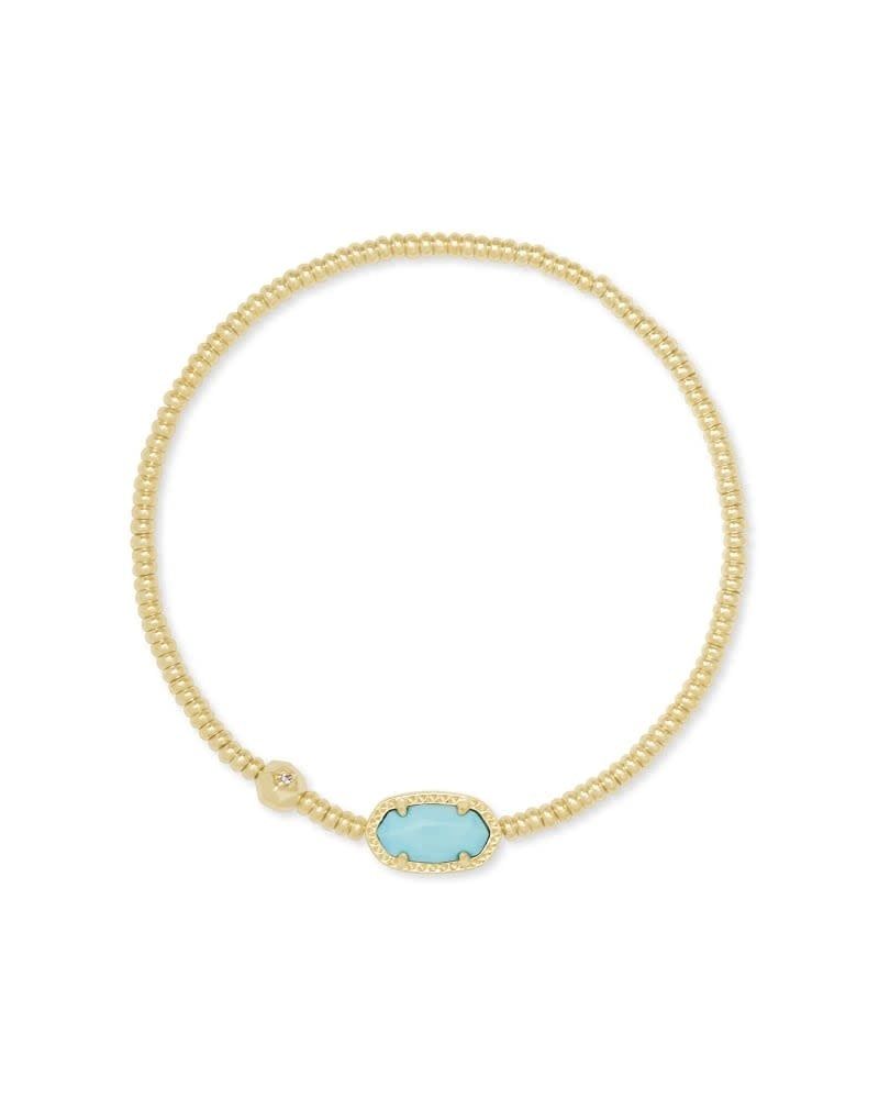 The Grayson Stretch Bracelet Gold Light Blue Magnesite