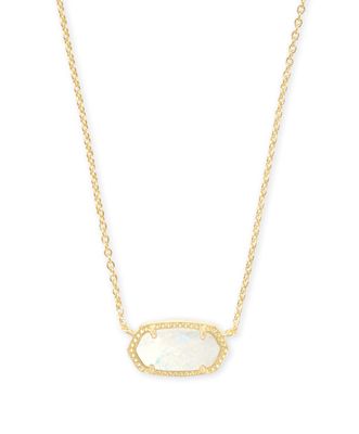 The Elisa Pendant Necklace in White Kyocera Opal