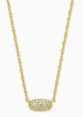The Grayson Pendant Necklace in White Crystal
