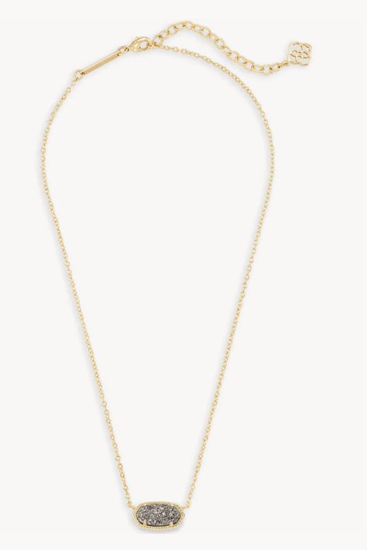 The Elisa Pendant Necklace in Platinum Drusy