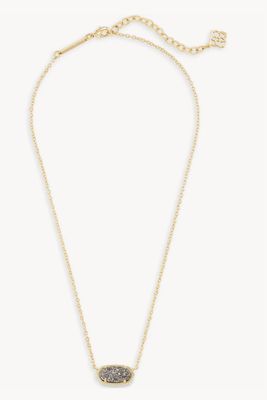 The Elisa Pendant Necklace in Platinum Drusy