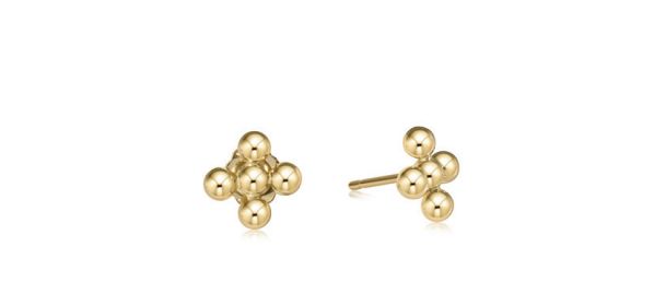 Enewton Classic Beaded Signature Cross Stud Gold Bead
