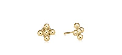 Enewton Classic Beaded Signature Cross Stud Gold Bead