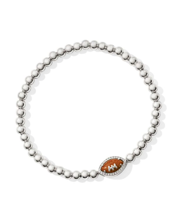 The Football Orange Goldstone Stretch Bracelet
