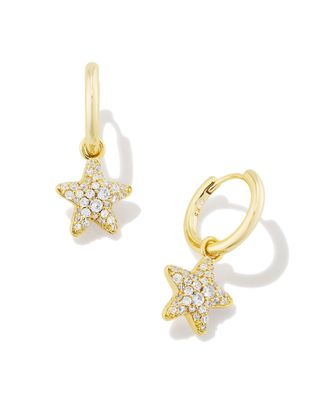 The Jae Star Pave White Crystal Huggie