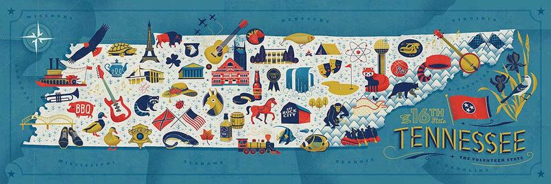 Tennessee Map 750 Piece Puzzle