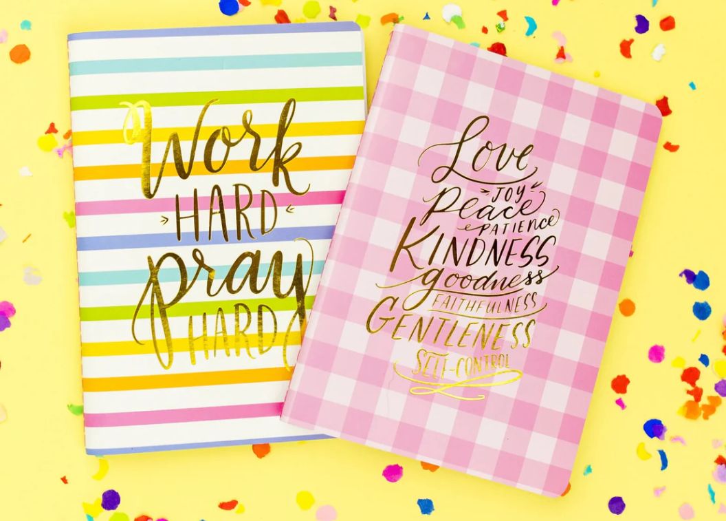 Spiritual Stripes &amp; Gingham Notebook Set of 2