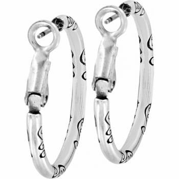 Small Earring Charm Hoops Silver