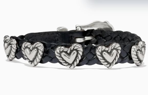 Roped Heart Braid Bandit Bracelet Black