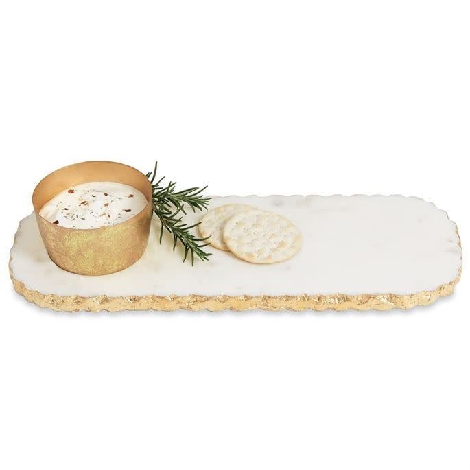 Chipped Marble Dip &amp; Tray Set