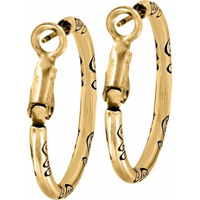 Small Gold Hoop Charm Earrings