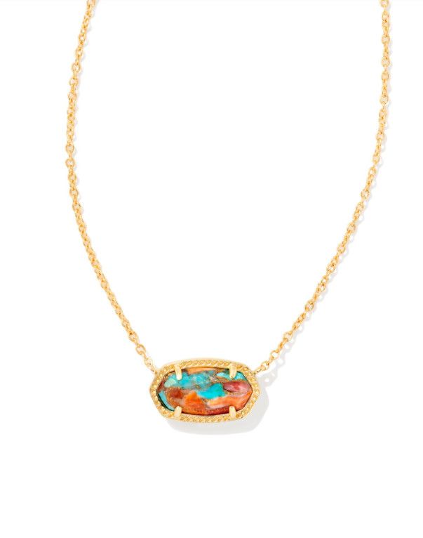 Elisa Necklace Gold Bronze Turq Red Oyster