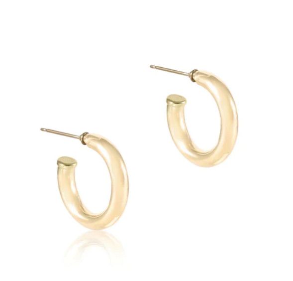 Gold Round 1&quot; Post Hoop 4mm Smooth