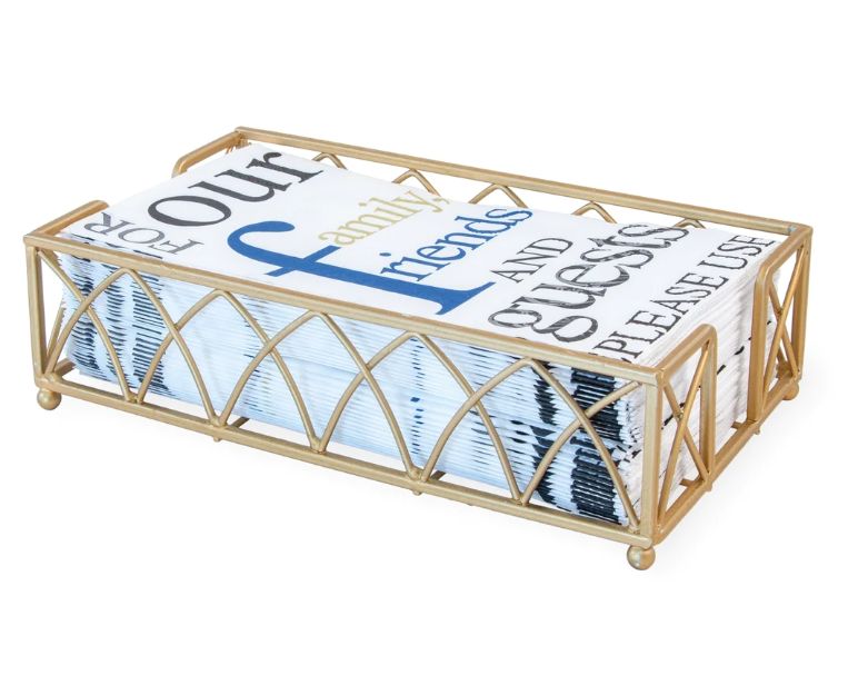 Arch Matte Gold Guest Napkin Caddy
