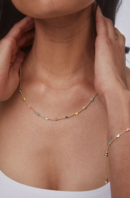 Haven Strand Necklace Gold Multi Mix