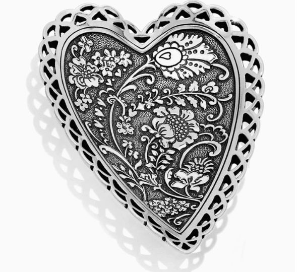 Garden Heart Trinket Tray Silver