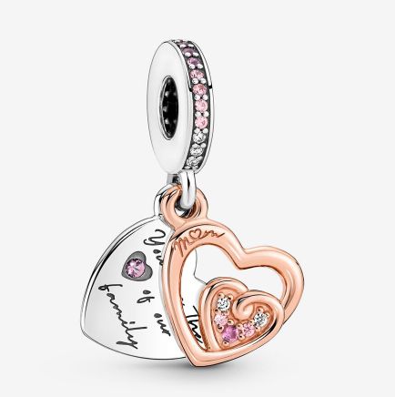 PANDORA™ Entwined Infinity Hearts Two Toned Double Dangle Charm