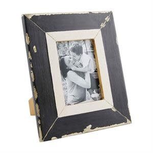 Black Mango Frame With White Center Moulding 5x7