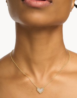 The Ari Heart Pendant Gold Neon Yellow