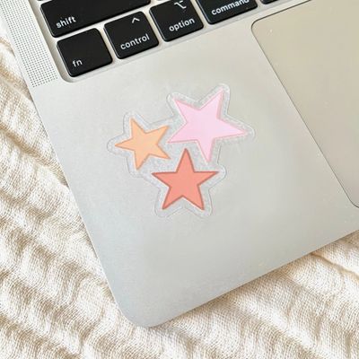 Clear Pink Stars Sticker